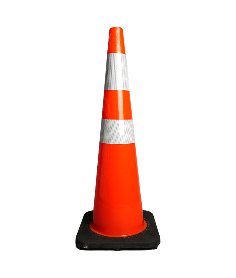 70cm black base PVC Traffic Cone DW-J-P05